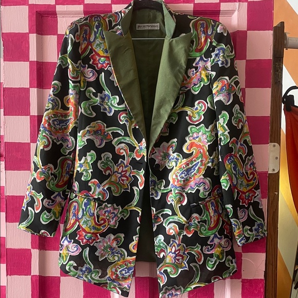 Emporio Armani Jackets & Blazers - Emporio Armani vintage silk colorful blazer